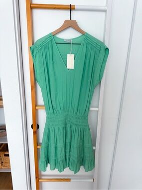 Ramy Brook Vanesa Dress Green Ruffle NWT
